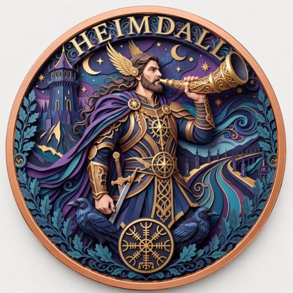 Metal coin, Norse mythology design